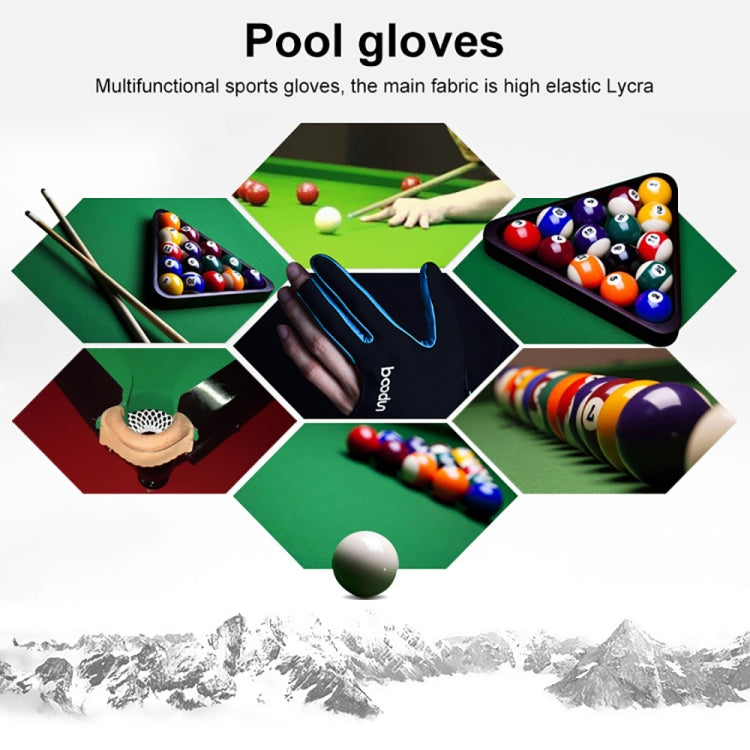 BOODUN M050912 Thin Breathable Men and Women Billiards Three Finger Single Gloves, Size:M(Navy Blue)