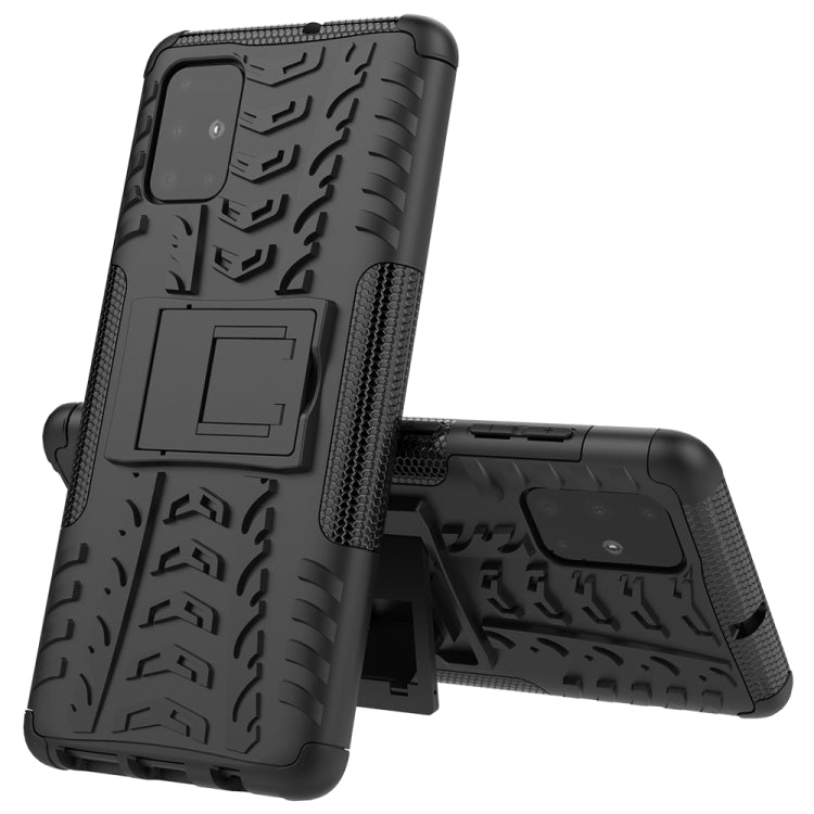 Tire Texture Shockproof TPU+PC Protective Case with Holder, For Xiaomi Redmi Note 8T, For Galaxy A51, For Galaxy A71, For Galaxy Note 10 Lite, For Galaxy S20+, For Galaxy S20 Ultra, For Galaxy A01, For OPPO Realme XT