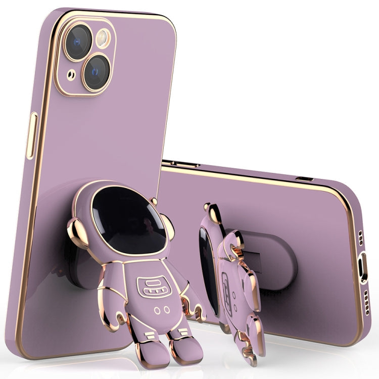 Plating Astronaut Holder Phone Case with Lens Film, For iPhone 13 Pro Max, For iPhone 13 Pro, For iPhone 13