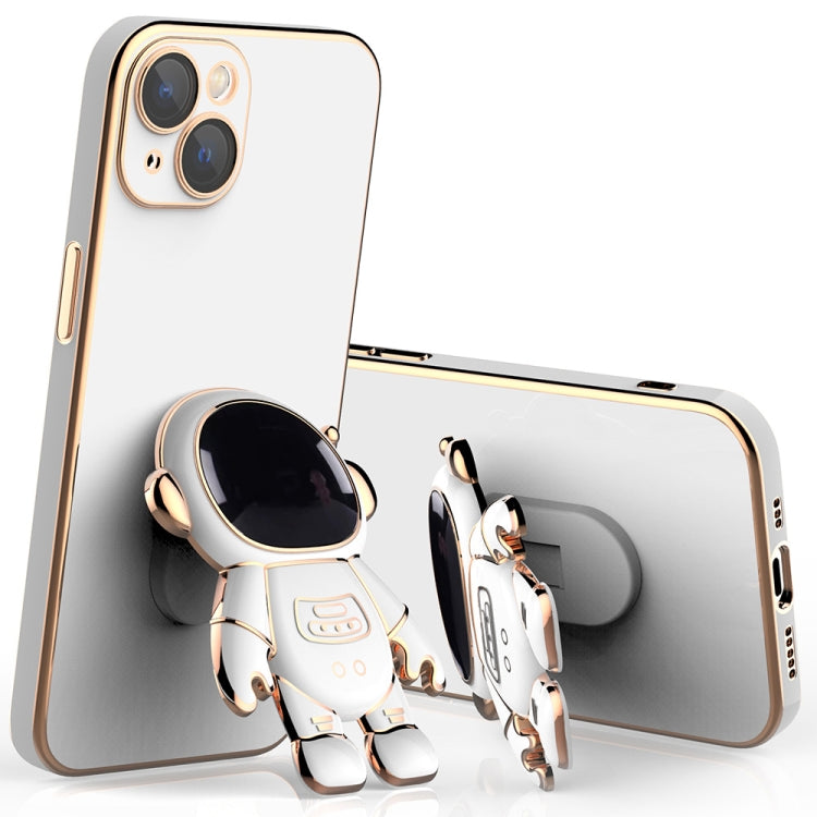 Plating Astronaut Holder Phone Case with Lens Film, For iPhone 12, For iPhone 12 mini, For iPhone 11 Pro Max