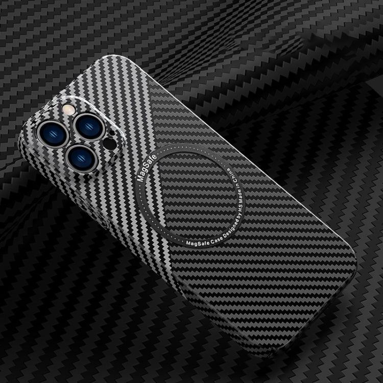 Carbon Fiber Texture MagSafe Magnetic Phone Case, For iPhone 14 Pro Max