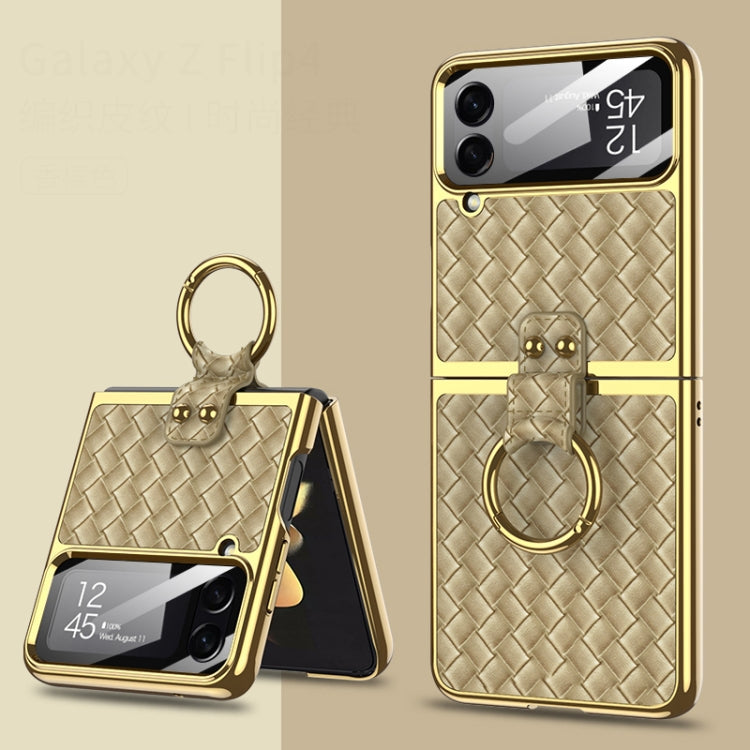 GKK Weave Texture Electroplating Protective Phone Case, For Samsung Galaxy Z Flip4