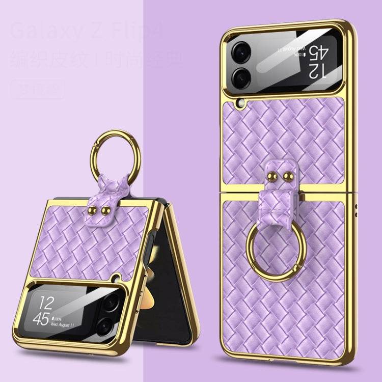 GKK Weave Texture Electroplating Protective Phone Case, For Samsung Galaxy Z Flip4
