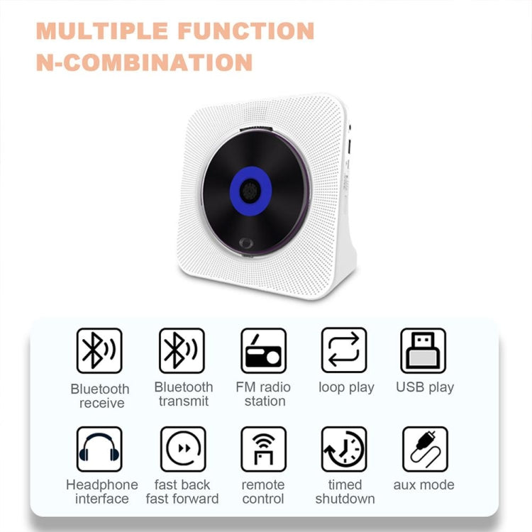 Kecag KC-806 2A Retro Bluetooth Music Disc Album CD Player, Specification:Rechargeable Version(Black)