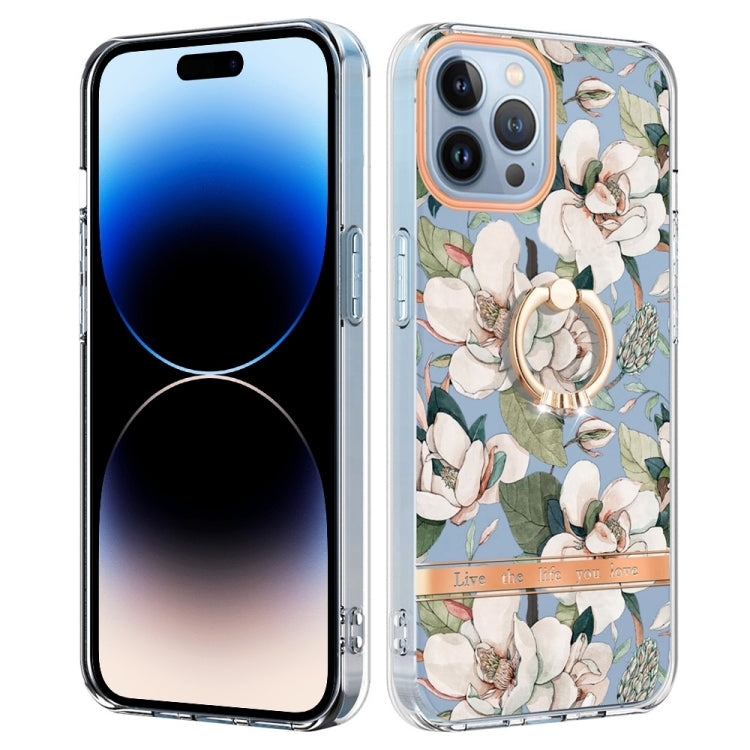 Ring IMD Flowers TPU Phone Case, For iPhone 14, For iPhone 14 Plus, For iPhone 14 Pro, For iPhone 14 Pro Max