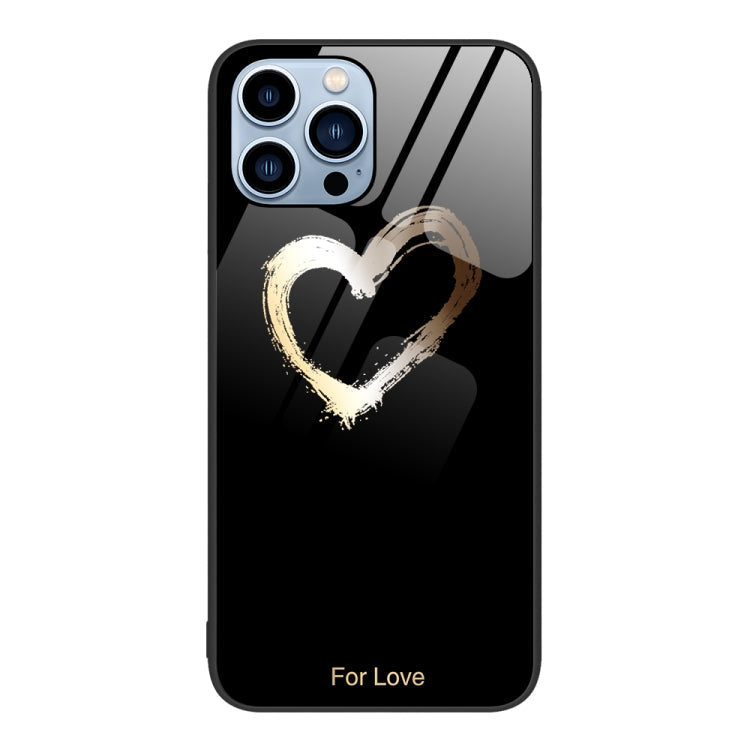 Colorful Painted Glass Phone Case, For iPhone 14 Pro
