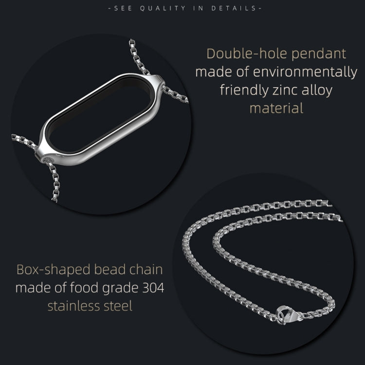 For Xiaomi Mi Band 7 / 7 NFC MIJOBS Metal Pendant Stainless Steel Watch Necklace (Rose Gold)