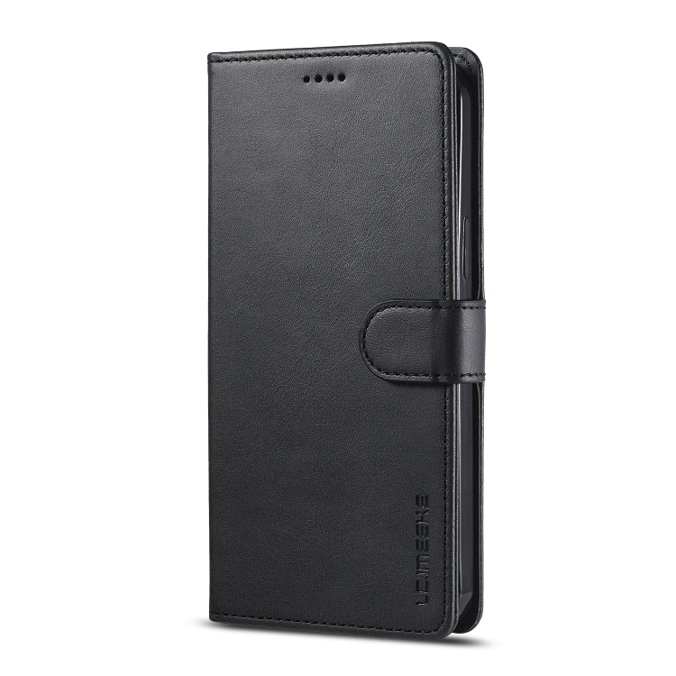 For iPhone 14 Plus LC.IMEEKE Calf Texture Horizontal Flip Leather Case (Black)