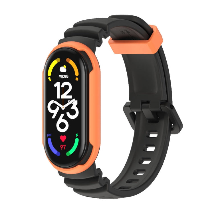 For Xiaomi Mi Band 5 / 6 / 7 MIJOBS GS Unibody Two-color Watch Band(Black Orange)