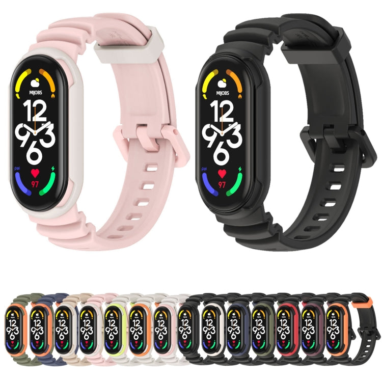 For Xiaomi Mi Band 5 / 6 / 7 MIJOBS GS Unibody Two-color Watch Band(Black Army Green)
