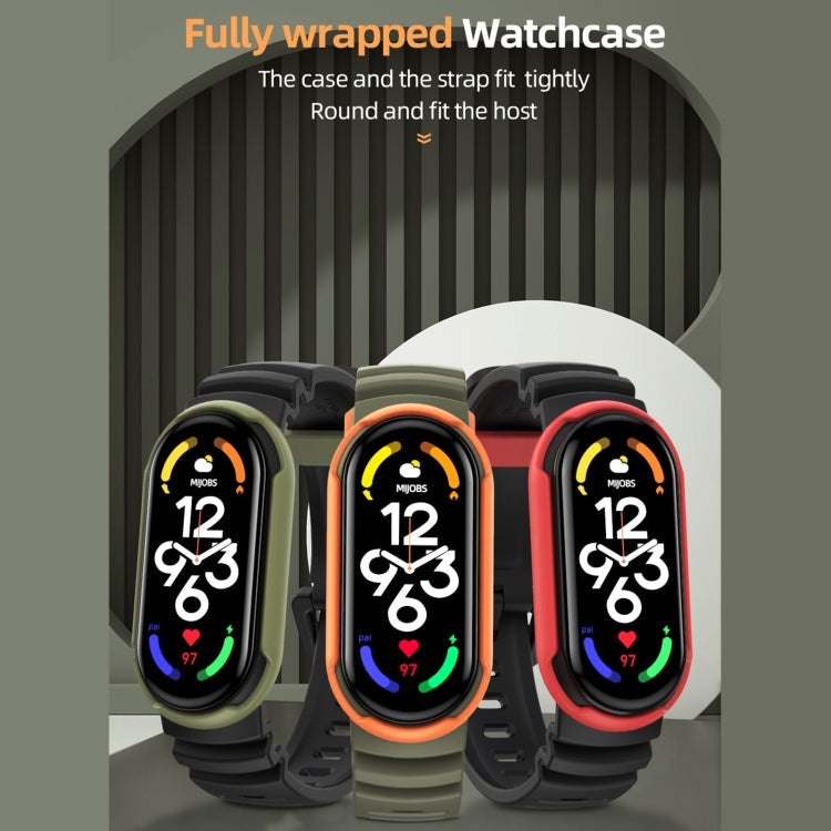 For Xiaomi Mi Band 5 / 6 / 7 MIJOBS GS Unibody Two-color Watch Band(Midnight Blue Orange)