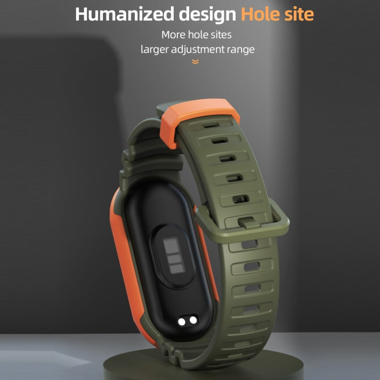 For Xiaomi Mi Band 5 / 6 / 7 MIJOBS GS Unibody Two-color Watch Band(Midnight Blue Orange)