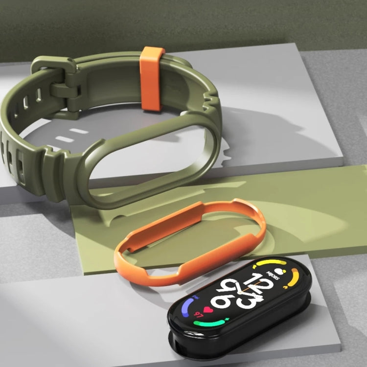For Xiaomi Mi Band 5 / 6 / 7 MIJOBS GS Unibody Two-color Watch Band(Black Orange)