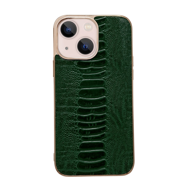 Genuine Leather Pinshang Series Nano Electroplating Phone Case, For iPhone 14, For iPhone 14 Plus, For iPhone 14 Pro, For iPhone 14 Pro Max, For iPhone 13, For iPhone 13 Pro