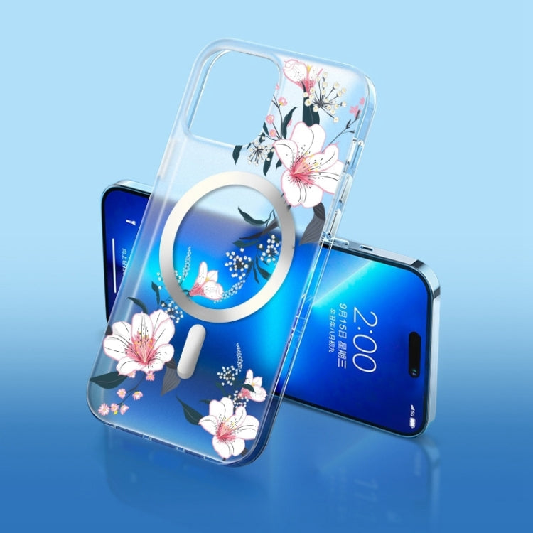 Flower Frosted MagSafe Phone Case, For iPhone 14 Pro Max