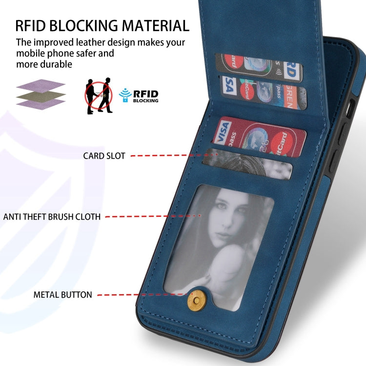 N.BEKUS Vertical Flip Card Slot RFID Phone Case, For iPhone 13 mini, For iPhone 13 Pro, For iPhone 13 Pro Max, For iPhone 14