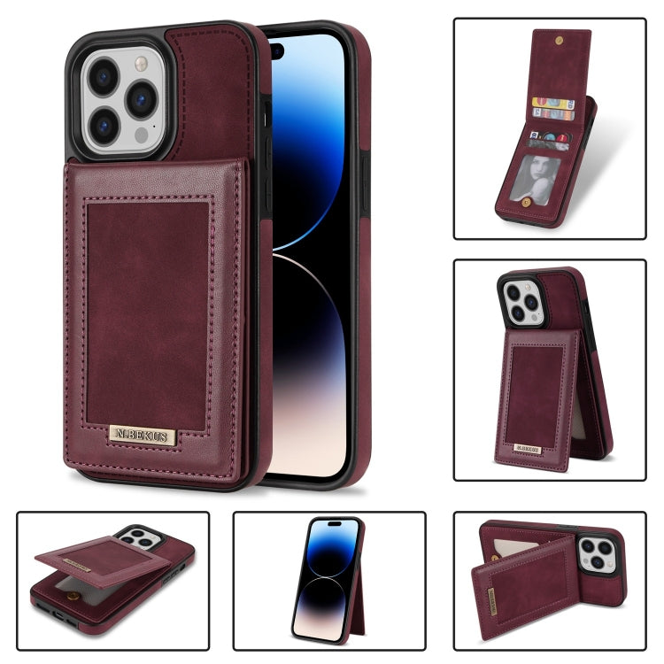 N.BEKUS Vertical Flip Card Slot RFID Phone Case, For iPhone 14 Plus, For iPhone 14 Pro, For iPhone 14 Pro Max, For iPhone 11