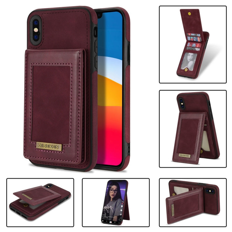 N.BEKUS Vertical Flip Card Slot RFID Phone Case, For iPhone 12, For iPhone XR, For iPhone XS Max, For iPhone XS / X