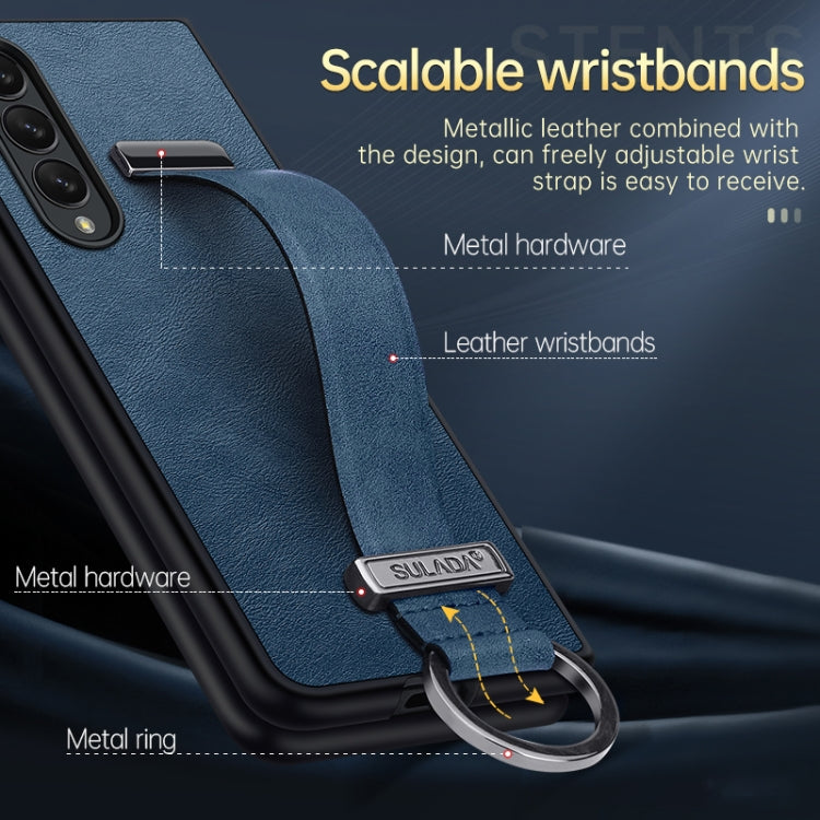 SULADA Cool Series PC + Leather Texture Skin Feel Shockproof Phone Case, For Samsung Galaxy Z Fold4, For Samsung Galaxy Z Flip4