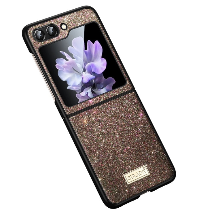 SULADA Shockproof TPU + Handmade Leather Phone Case, For Samsung Galaxy Z Flip5, For Samsung Galaxy Z Flip4