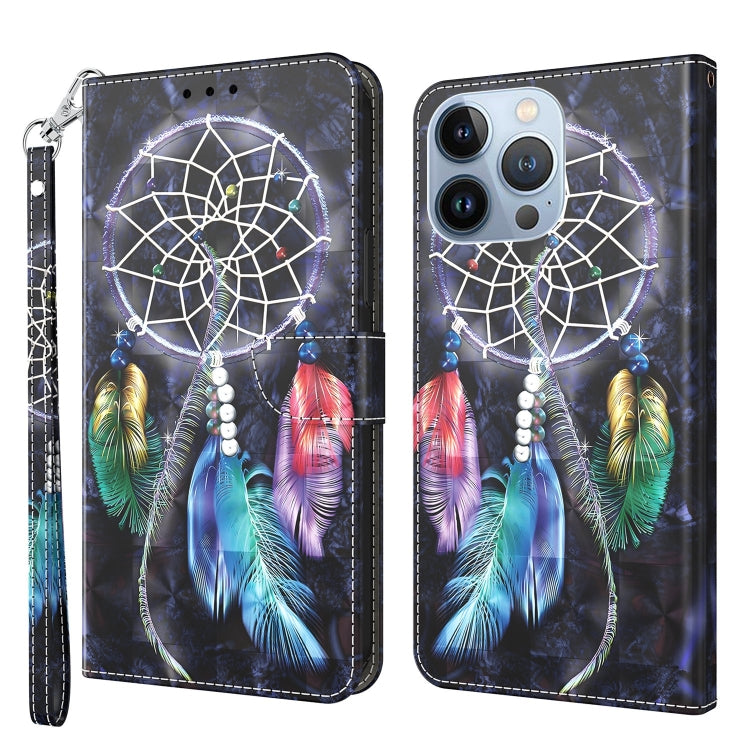 3D Painted Leather Phone Case, For iPhone 14, For iPhone 14 Plus, For iPhone 14 Pro