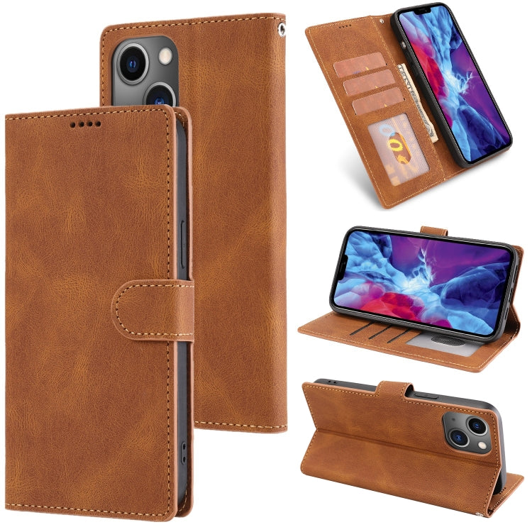 Fantasy Classic Skin-feel Calfskin Texture Leather Case, For iPhone 14, For iPhone 14 Plus, For iPhone 14 Pro, For iPhone 14 Pro Max