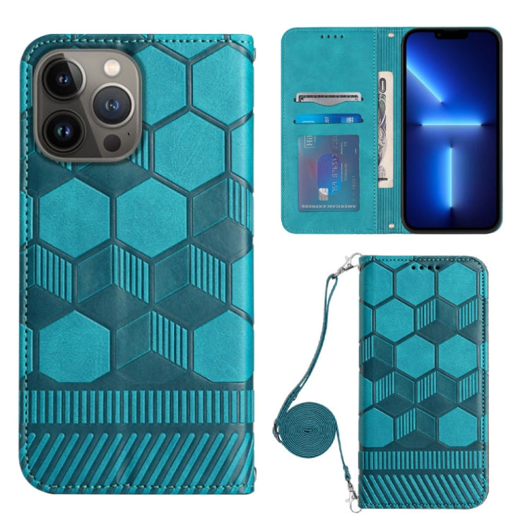 Crossbody Football Texture Magnetic PU Phone Case, For iPhone 13 Mini, For iPhone 13 Pro, For iPhone 13 Pro Max, For iPhone 14
