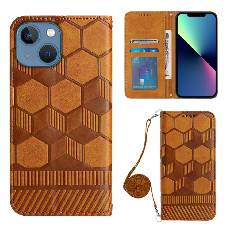 Crossbody Football Texture Magnetic PU Phone Case, For iPhone 14 Plus, For iPhone 14 Pro, For iPhone 14 Pro Max, For iPhone SE 2022/SE 2020/8/7