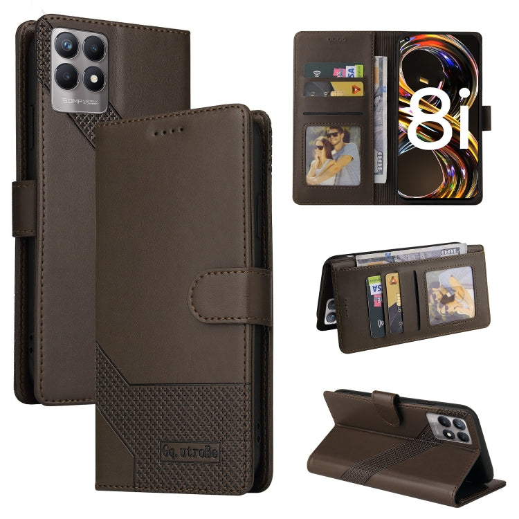 GQUTROBE Skin Feel Magnetic Leather Phone Case, For OPPO A93 5G, For OPPO A94, For OPPO F17 Pro / A93, For Realme 8i