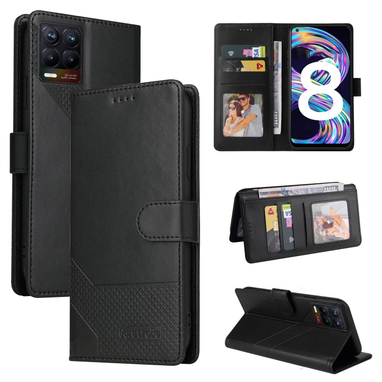GQUTROBE Skin Feel Magnetic Leather Phone Case, For Realme 8, For Realme C11, For Realme C15, For Realme C20