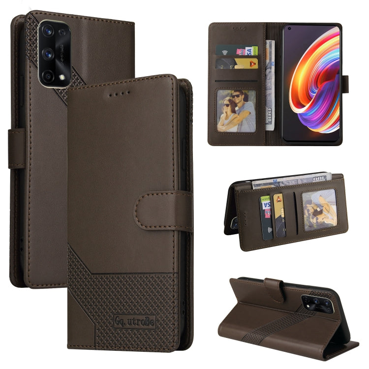 GQUTROBE Skin Feel Magnetic Leather Phone Case, For Realme X7 Pro