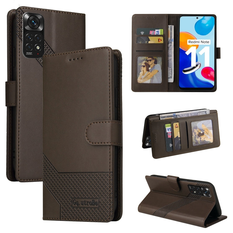 GQUTROBE Skin Feel Magnetic Leather Phone Case, For Xiaomi Redmi Note 8, For Xiaomi Redmi Note 8T, For Xiaomi Redmi Note 9 / 10X 4G, For Xiaomi Redmi Note 11 Pro
