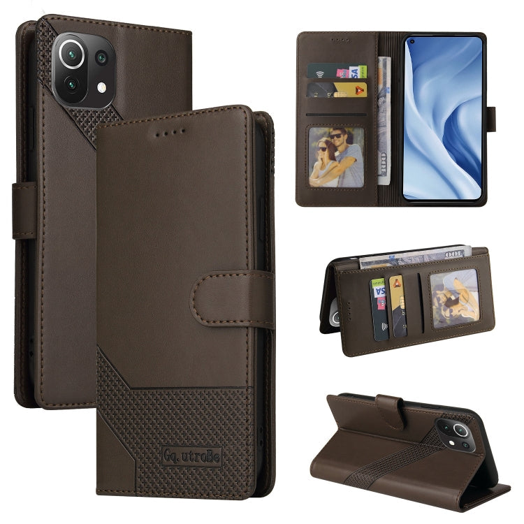GQUTROBE Skin Feel Magnetic Leather Phone Case, For Xiaomi Mi 10 Lite, For Xiaomi Mi 11 Lite, For Xiaomi Poco F3, For Xiaomi Poco X3 NFC