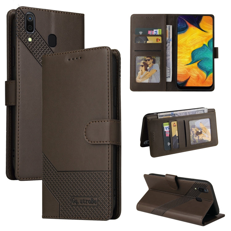GQUTROBE Skin Feel Magnetic Leather Phone Case, For Samsung Galaxy A20 / A30, For Samsung Galaxy A20e, For Samsung Galaxy A20s, For Samsung Galaxy A21s