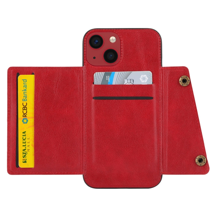 Double Buckle Card Slots PU+TPU Phone Case, For iPhone 14, For iPhone 14 Plus, For iPhone 14 Pro, For iPhone 14 Pro Max