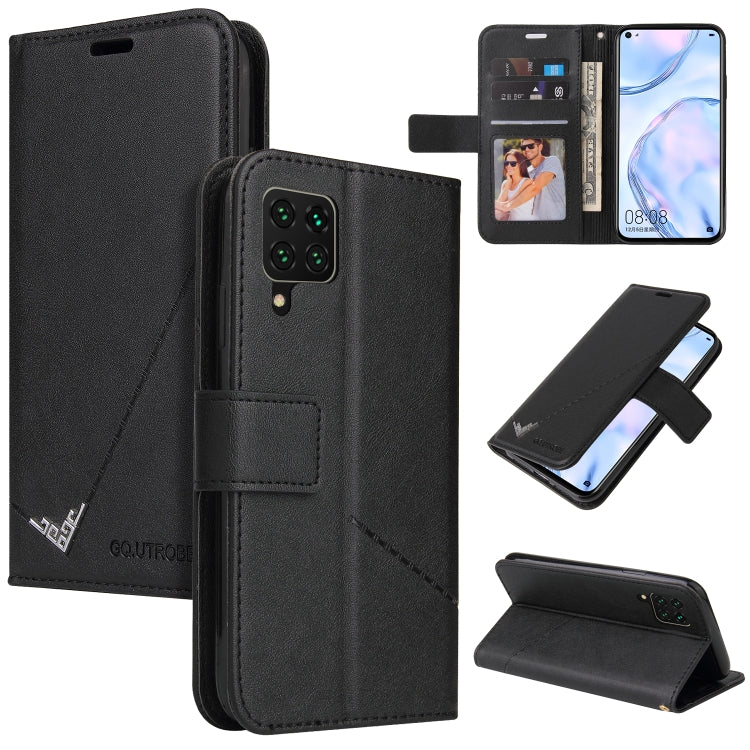 GQUTROBE Right Angle Leather Phone Case, For Huawei P40, For Huawei P40 Lite, For Huawei P40 Pro, Huawei P smart 2021
