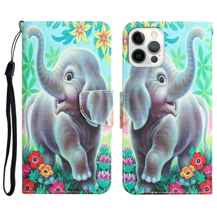 Colored Drawing Leather Phone Case, For iPhone 14 Pro Max