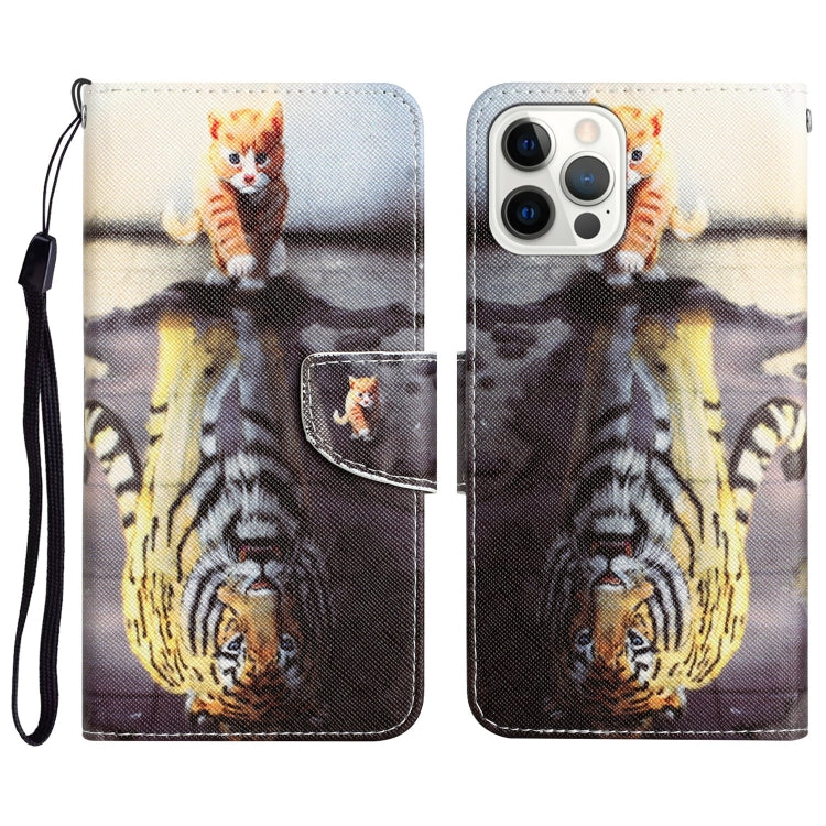 Colored Drawing Leather Phone Case, For iPhone 14 Pro Max