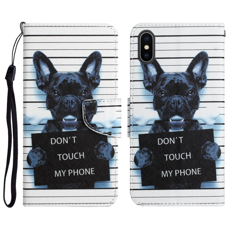 Colored Drawing Leather Phone Case, For iPhone X