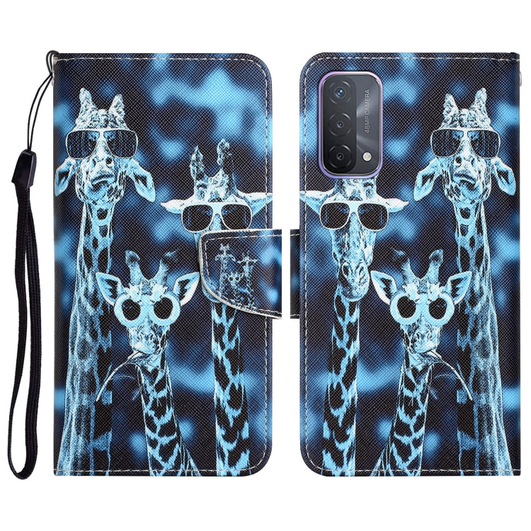 Colored Drawing Leather Phone Case, For OPPO A93 5G