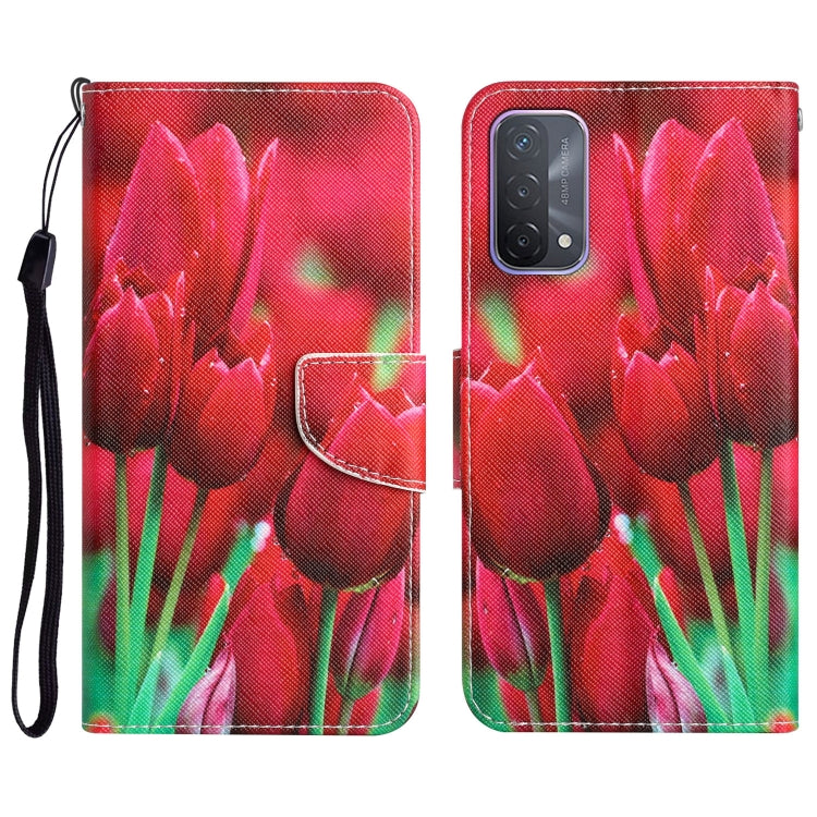 Colored Drawing Leather Phone Case, For OPPO A93 5G