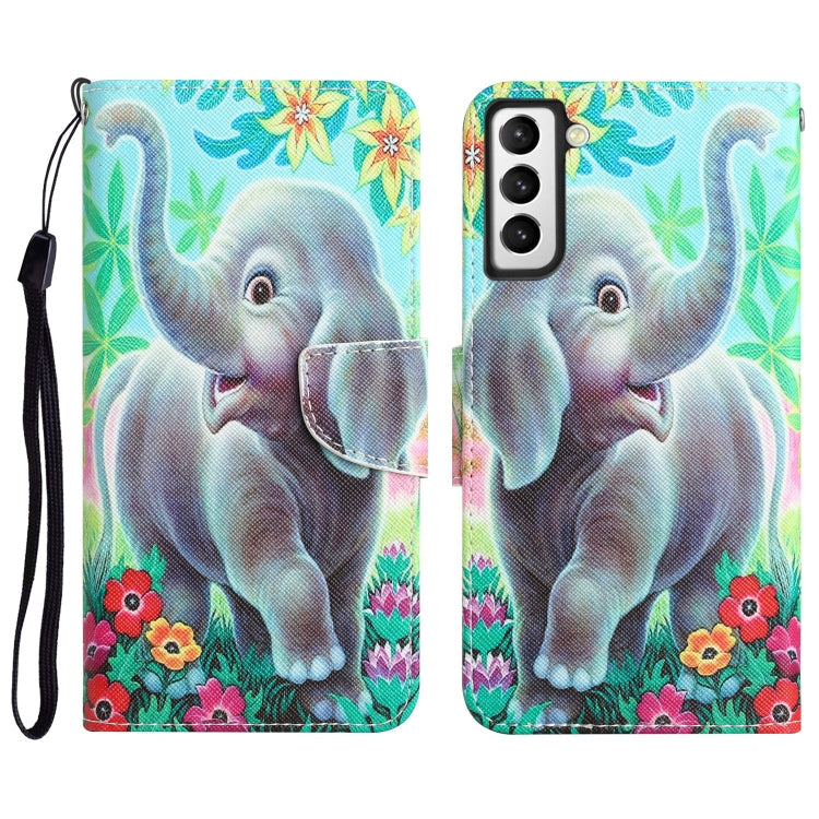 Colored Drawing Leather Phone Case, For Samsung Galaxy S22 5G