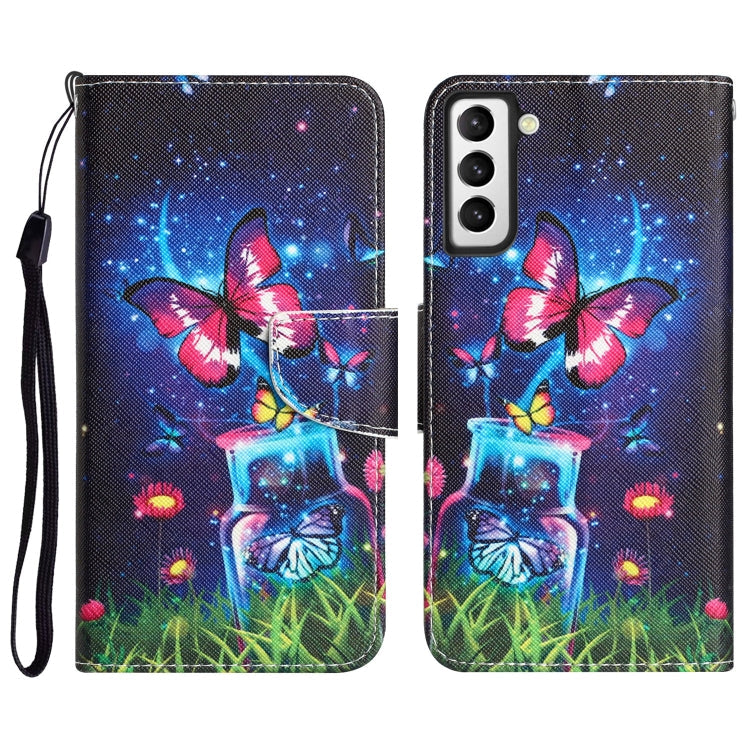 Colored Drawing Leather Phone Case, For Samsung Galaxy S22 5G