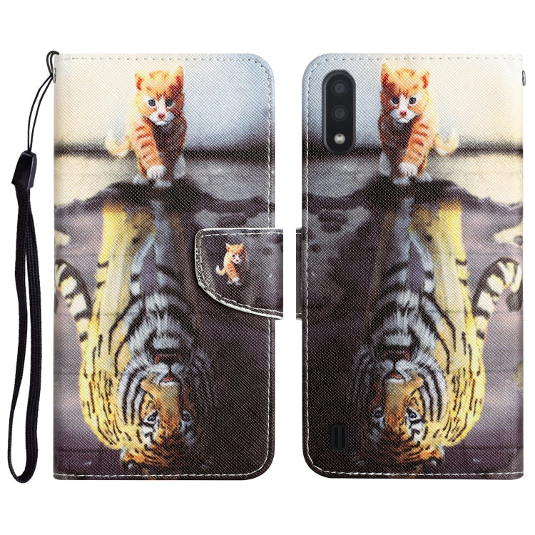 Colored Drawing Leather Phone Case, For Samsung Galaxy A01