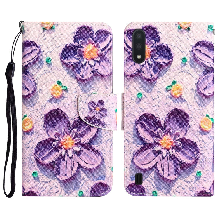 Colored Drawing Leather Phone Case, For Samsung Galaxy A01