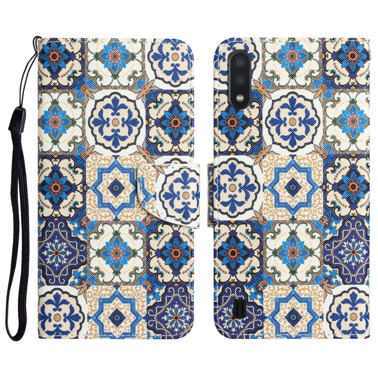 Colored Drawing Leather Phone Case, For Samsung Galaxy A01