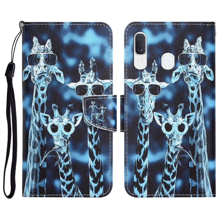 Colored Drawing Leather Phone Case, For Samsung Galaxy A20e