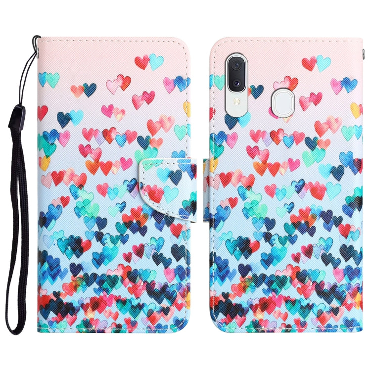Colored Drawing Leather Phone Case, For Samsung Galaxy A20e