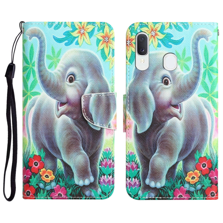 Colored Drawing Leather Phone Case, For Samsung Galaxy A20e