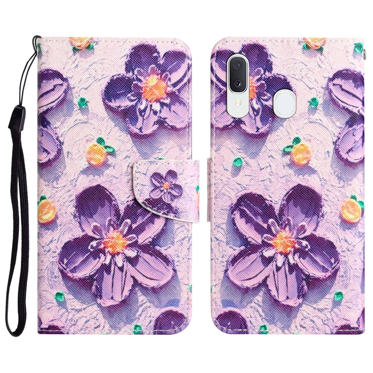 Colored Drawing Leather Phone Case, For Samsung Galaxy A20e